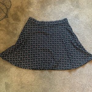 Leota Black and‎ White Geometric A-Line Skirt